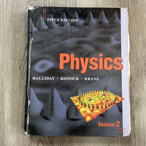 Physics Volume 2  Hardcover 5th Edition Textbook by Halliday Resnick Krane READ